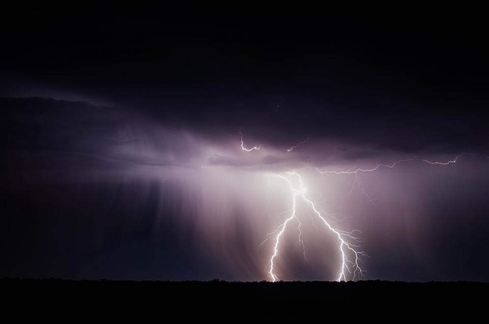 Dark stormy sky representing a racing, overthinking mind at night